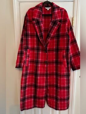 Old Navy Red Plaid Coat